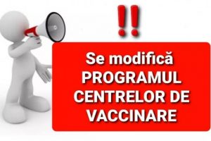 Read more about the article De azi, se modifică programul Centrelor de vaccinare din județ