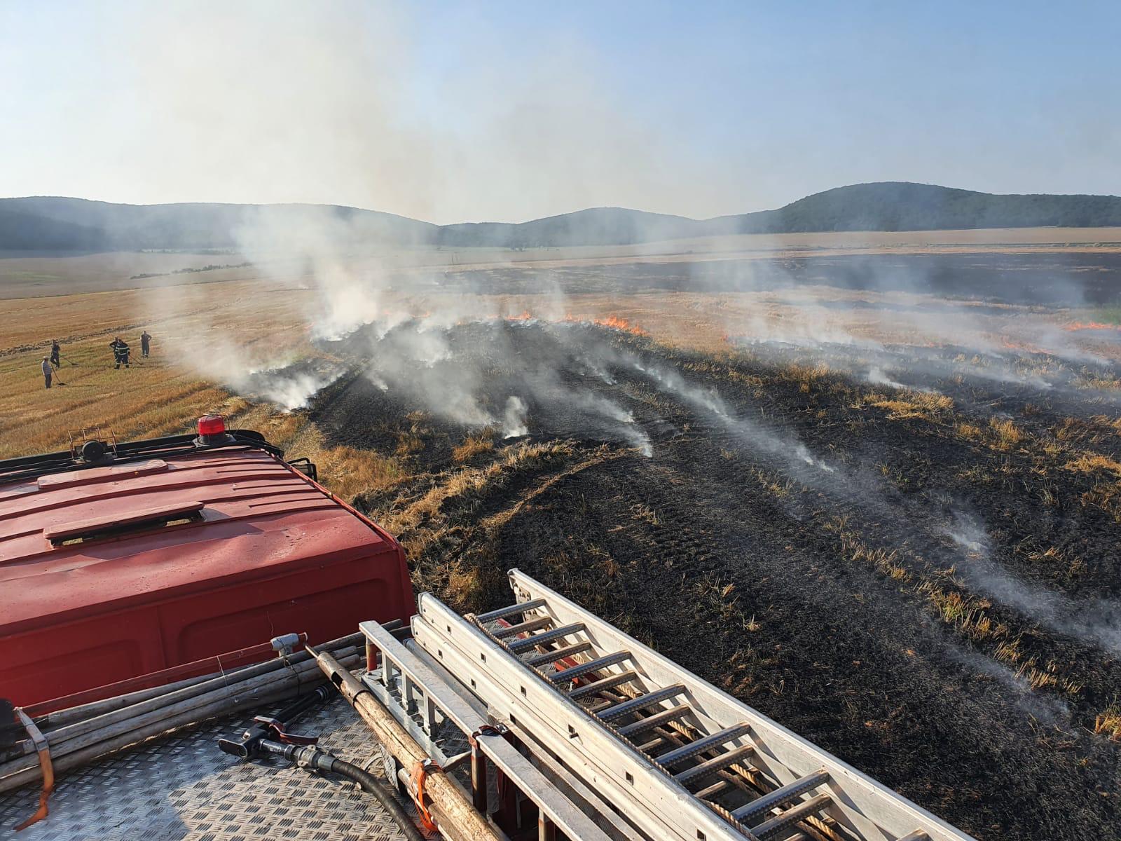 Miriște de grâu incendiată la Slava Cercheză!