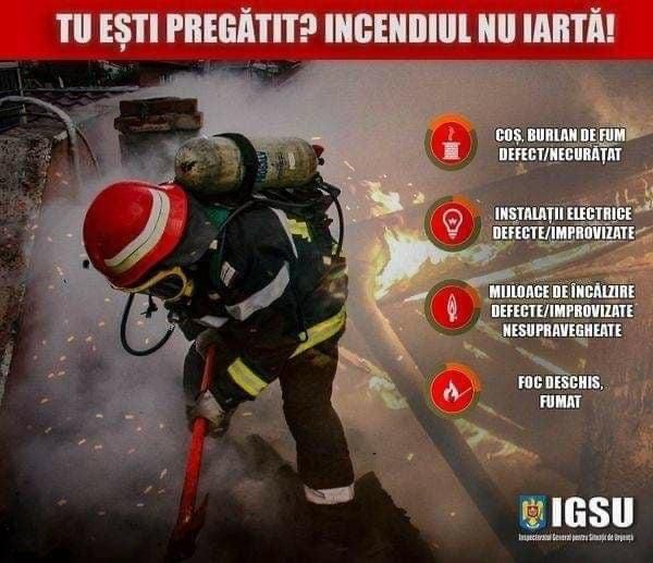ISU Delta Tulcea: Măsuri de prevenire a incendiilor în sezonul rece