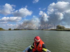 Incendiu de vegetație în apropiere de Sulina